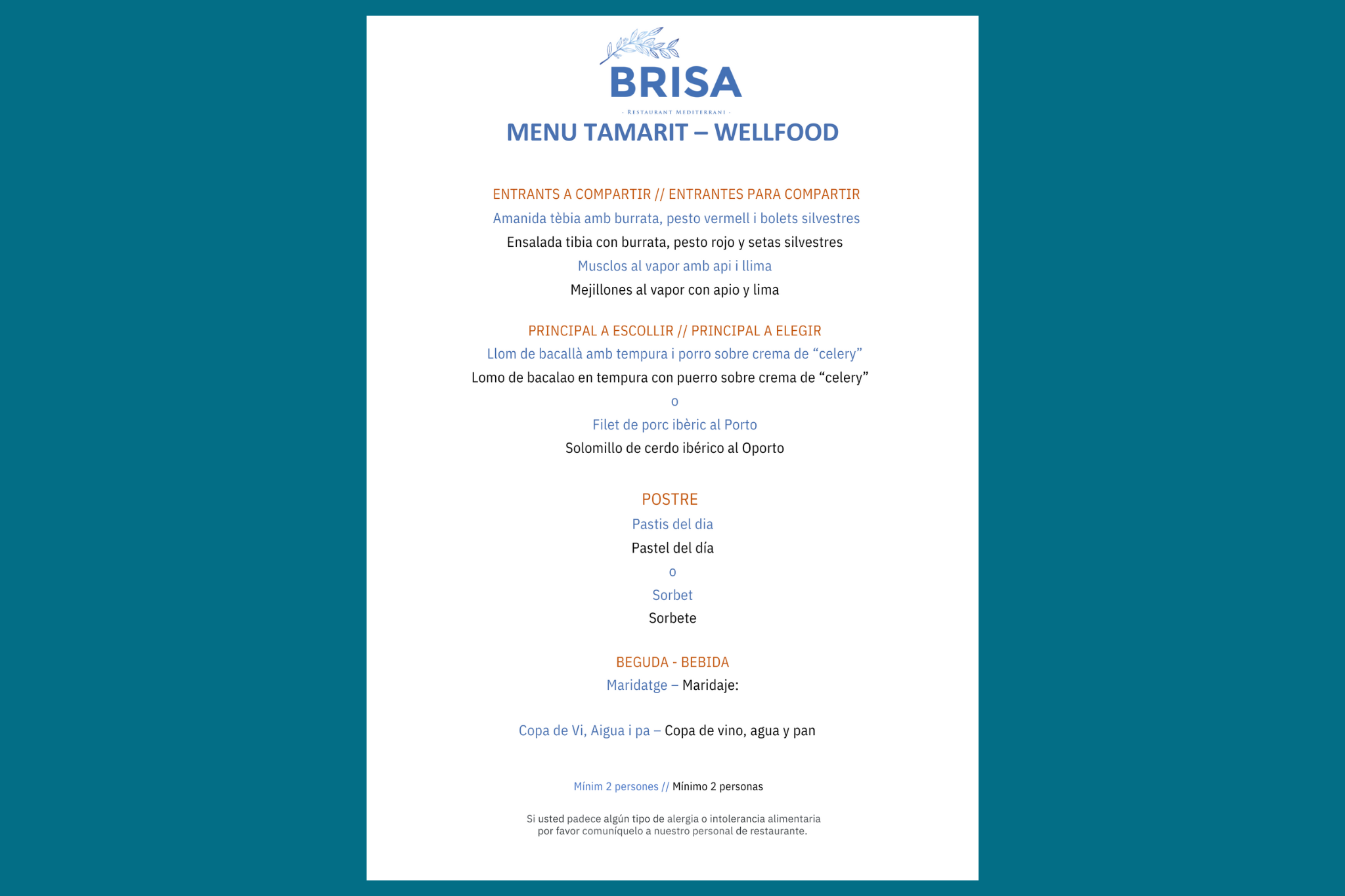 Gift package with Spa and lunch or dinner at Brisa